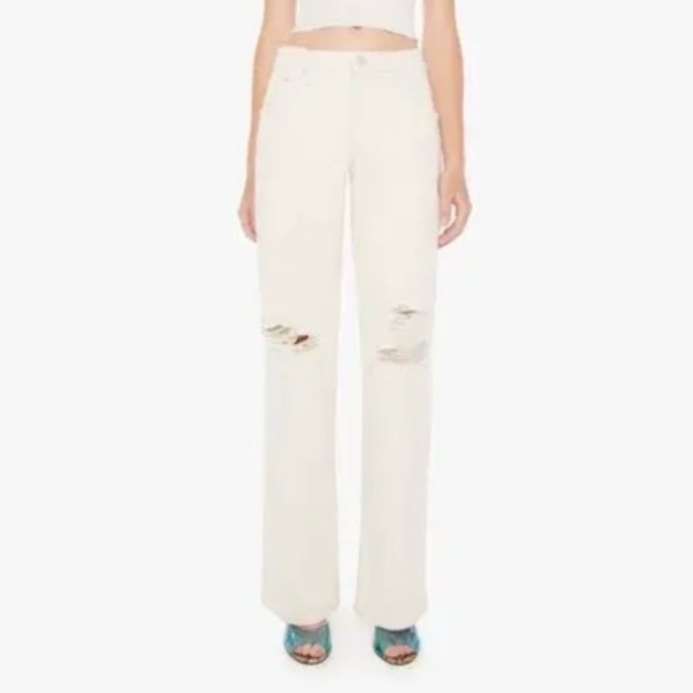 MOTHER SUPERIOR The Down Low Spinner Heel Jeans in Natural Acts | Size 34 | NWT